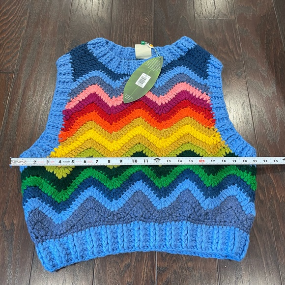 Farm Rio Rainbow Waves Crochet Knit Best Women Size X-Small NEW - Picture 4 of 13
